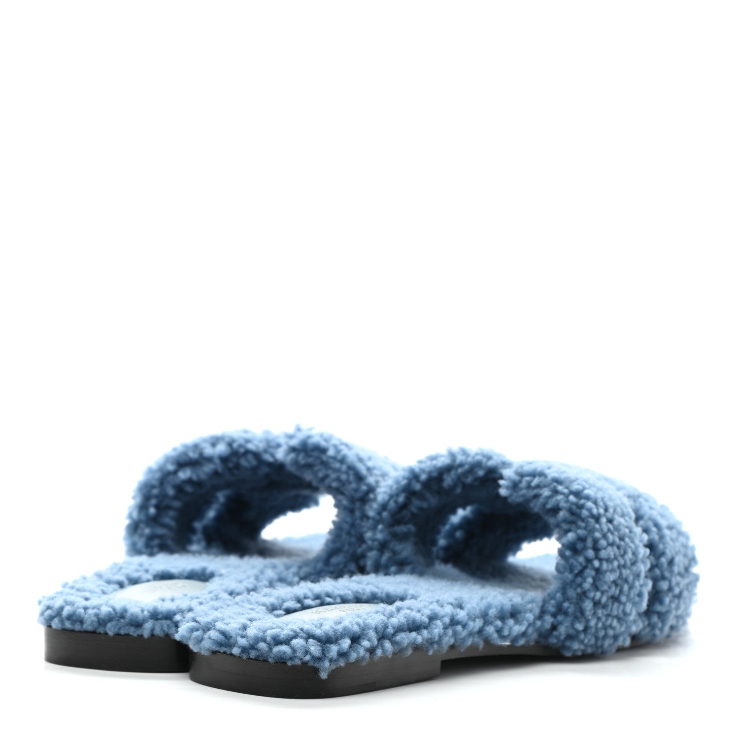 Hermes Woolskin Oran Sandals 41 Bleu 4 of 8
