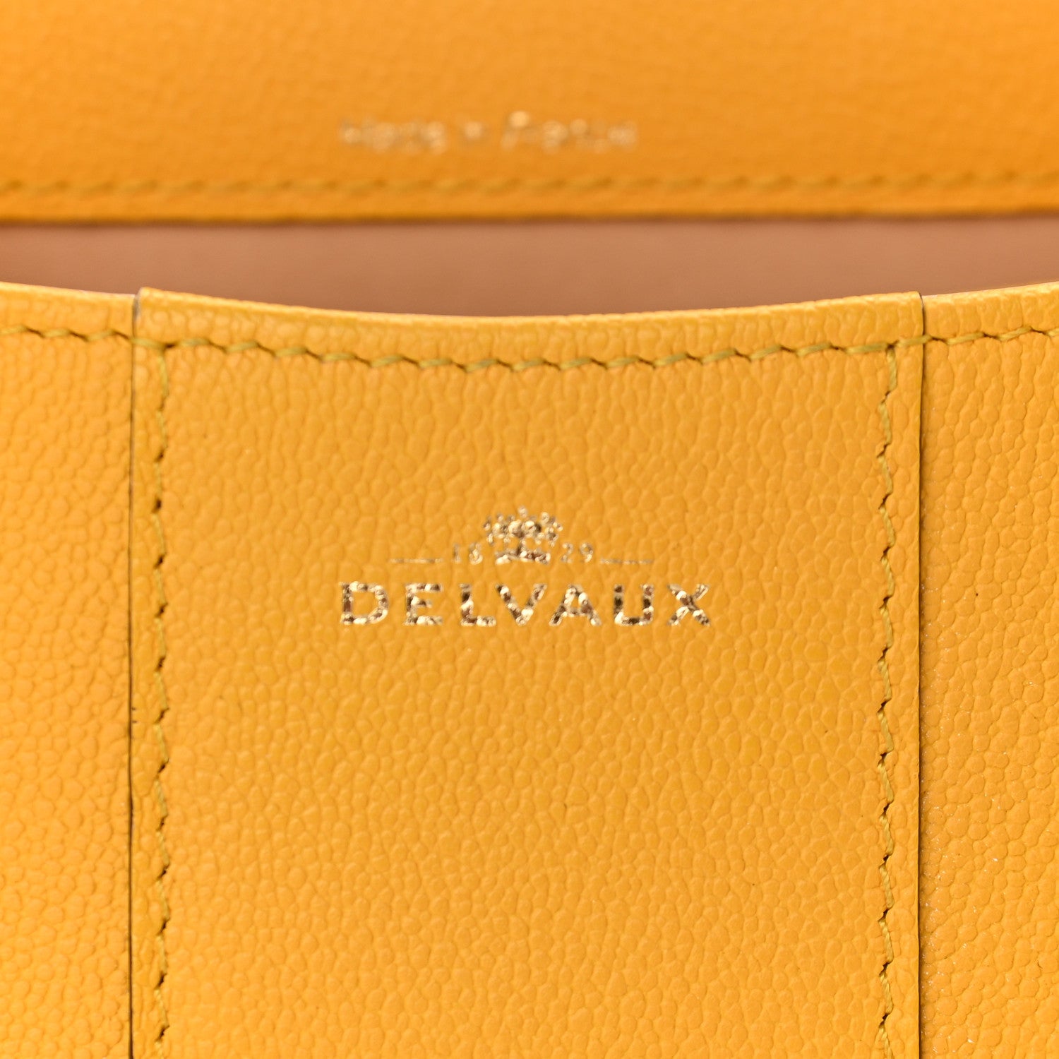 Delvaux Grained Calfskin Mini Brillant Satchel Yellow 6 of 9