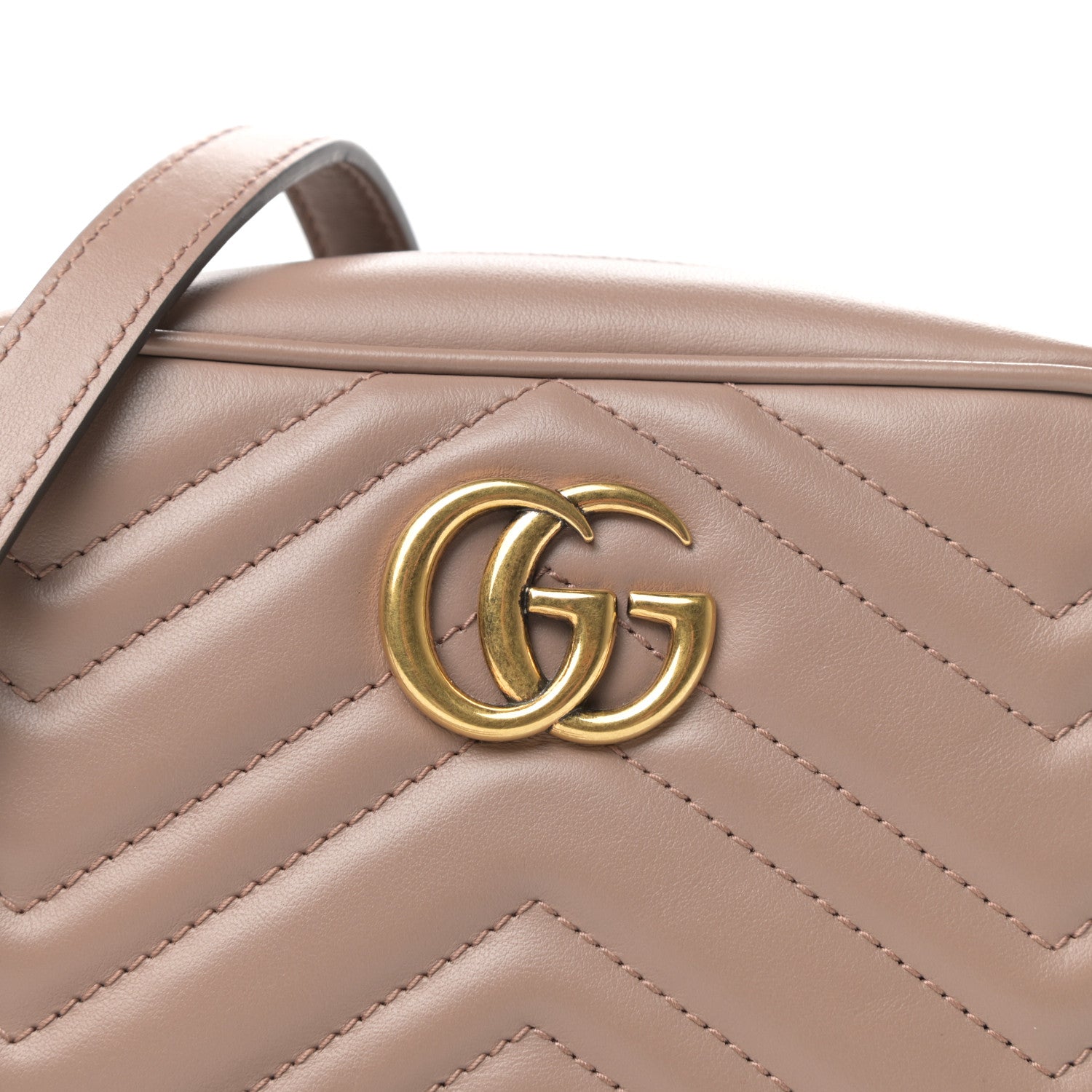 Gucci Calfskin Matelasse Mini GG Marmont Chain Shoulder Bag Porcelain Rose 10 of 10