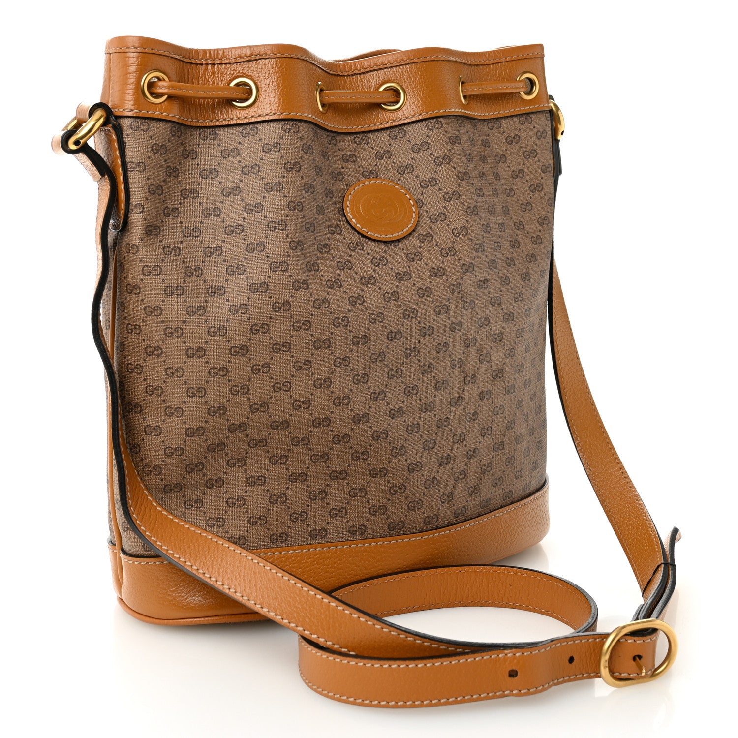 Gucci X DISNEY Mini Vintage GG Supreme Monogram Bucket Bag Beige Vintage Sun Oil 3 of 12