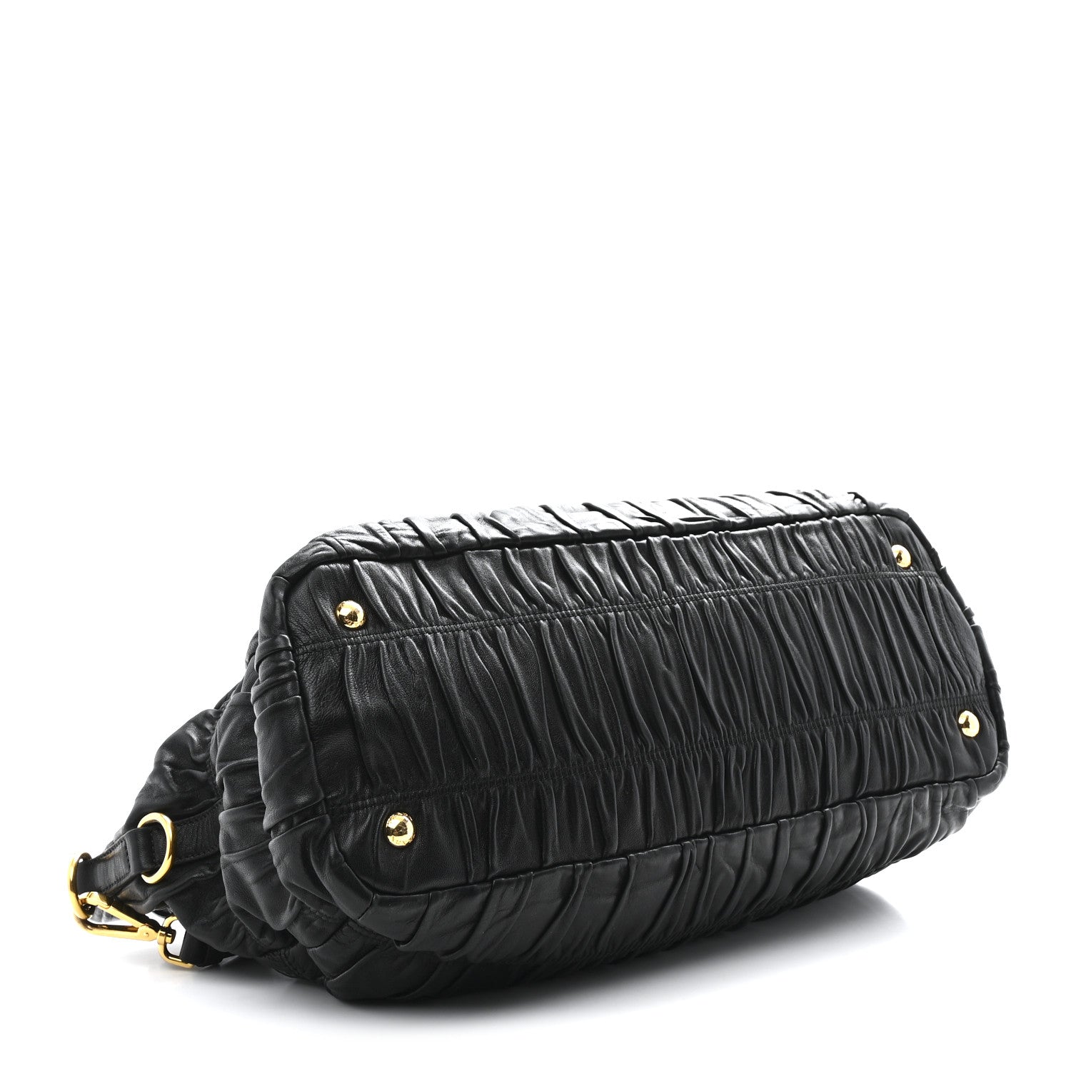 Prada Nappa Gaufre Top Handle Satchel Black 4 of 11