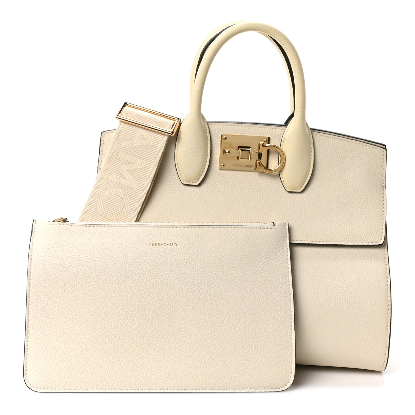 Calfskin Medium Studio Soft Bag Mascarpone