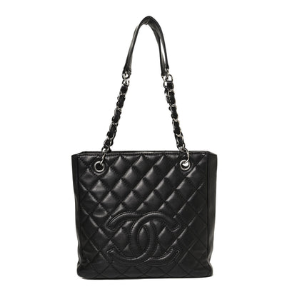 Chanel Caviar Quilted Petit Shopping Tote PST Black 1 of 9
