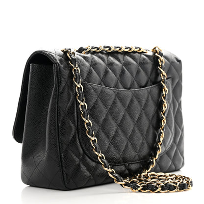 Chanel Caviar Quilted Jumbo Single Flap Black 3 of 12