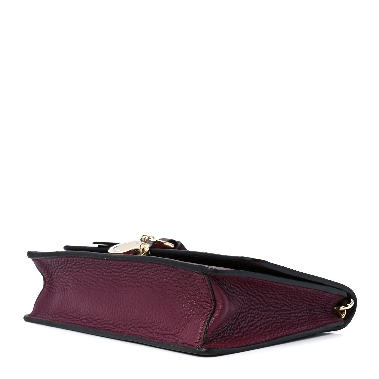 Chloe Grained Calfskin Alphabet Clutch Shoulder Bag Burgundy 10 of 12