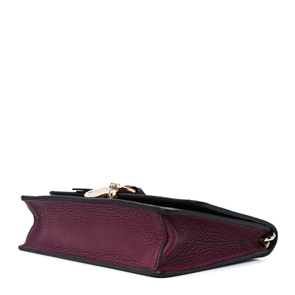 Chloe Grained Calfskin Alphabet Clutch Shoulder Bag Burgundy 10 of 12
