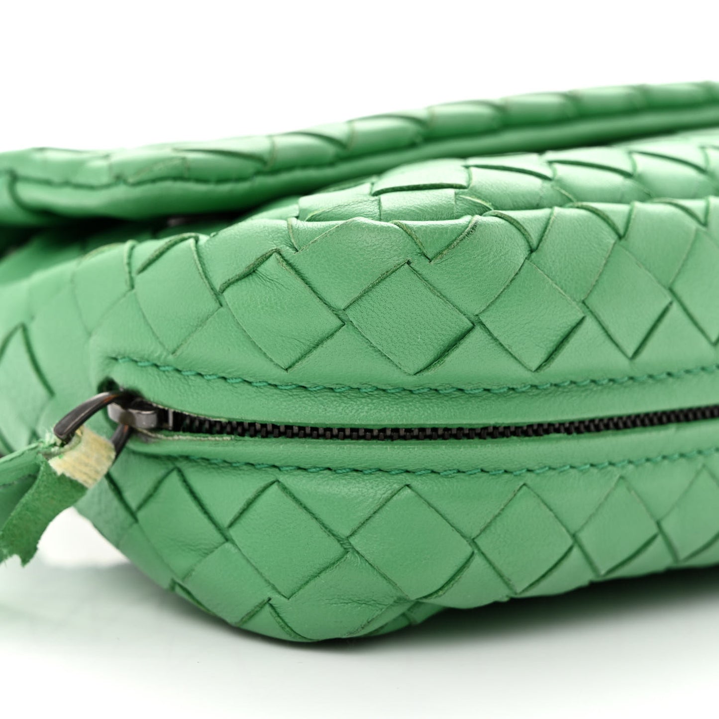 Nappa Intrecciato Mini Chain Messenger Green