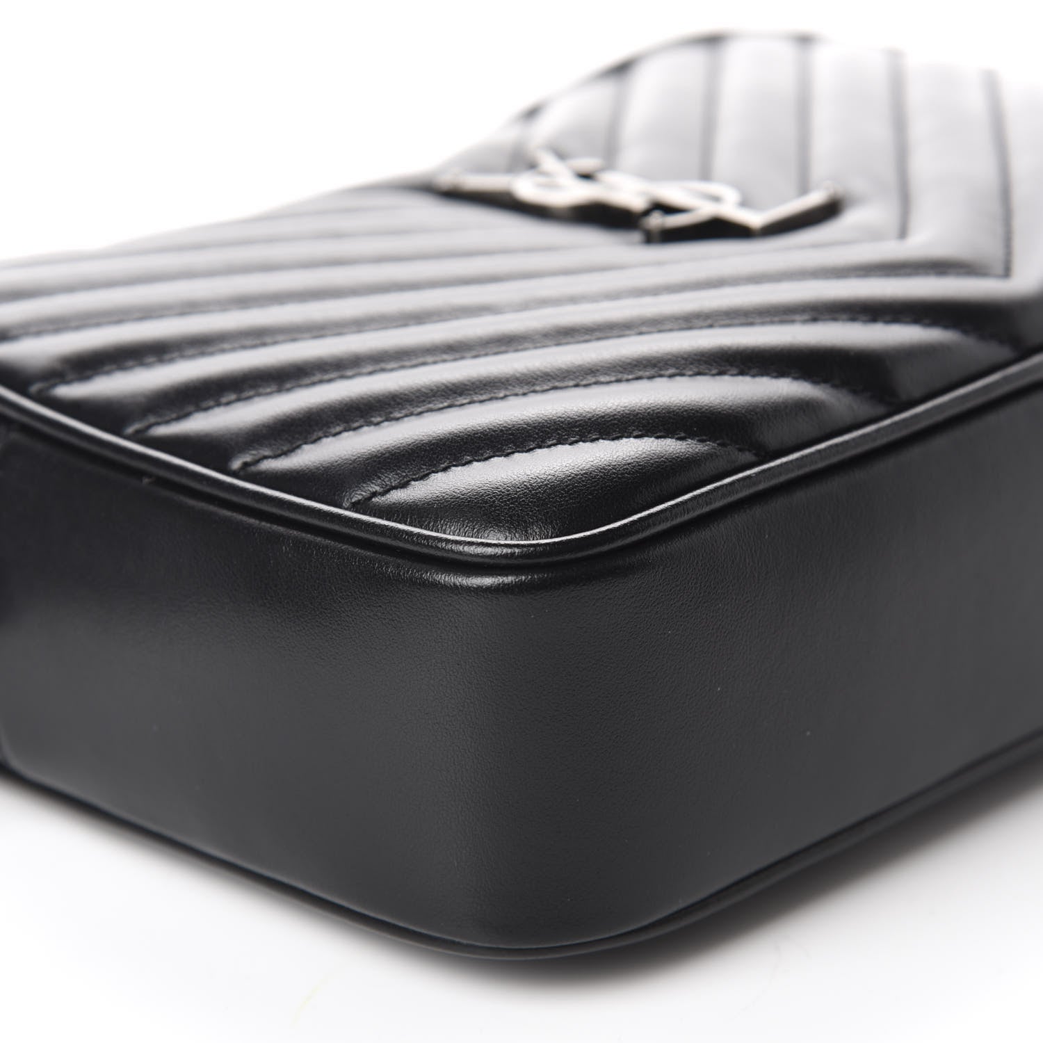 Saint Laurent Calfskin Matelasse Monogram Lou Camera Bag Black 6 of 11