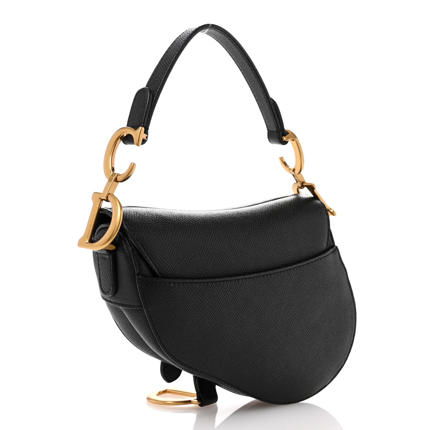 Christian Dior Grained Calfskin Mini Saddle Bag Black 3 of 10
