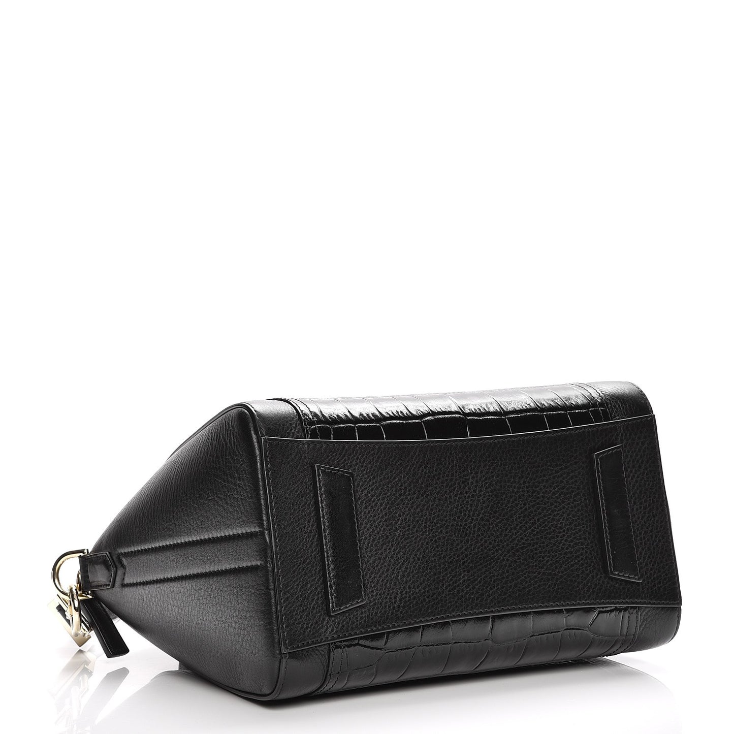 Calfskin Crocodile Embossed Small Antigona Black