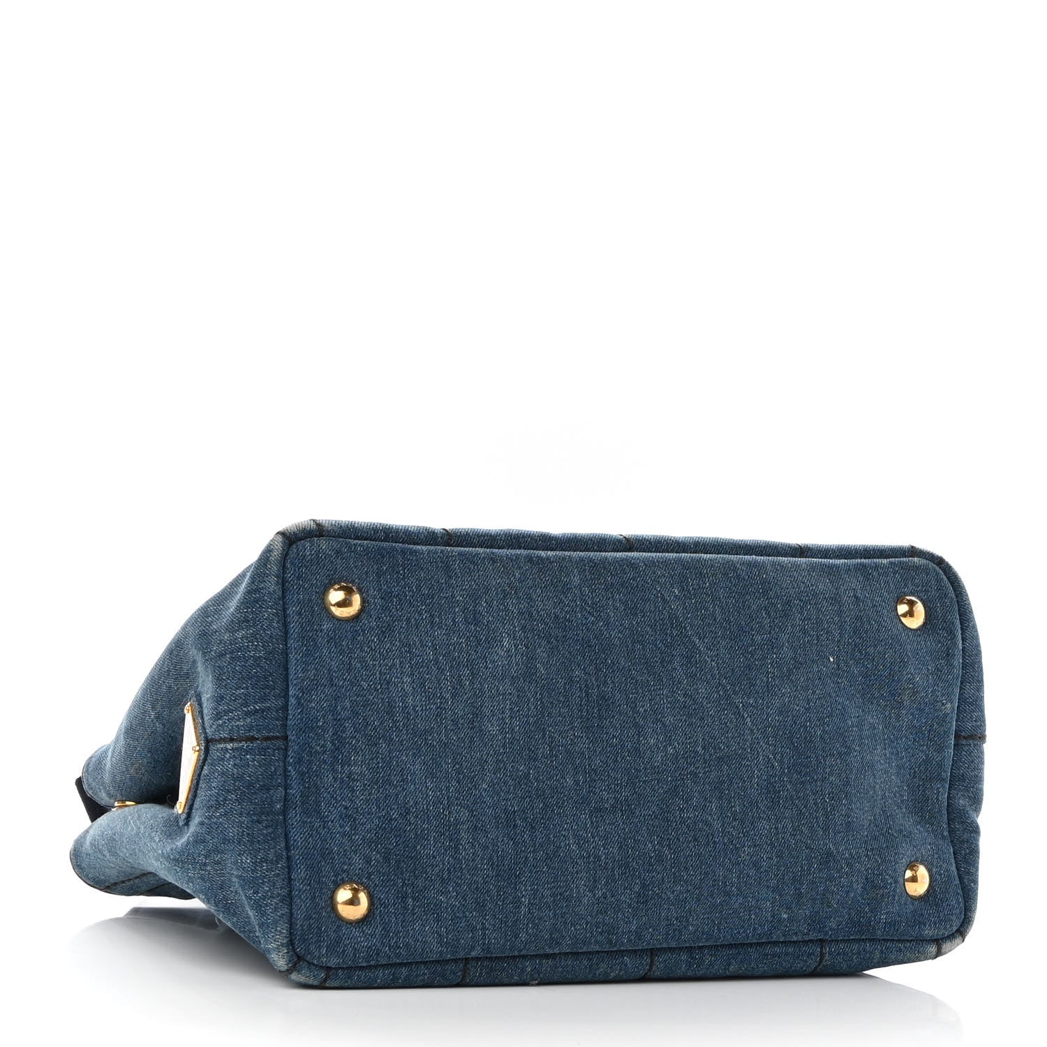 Prada Denim Logo Tote Bleu 4 of 8