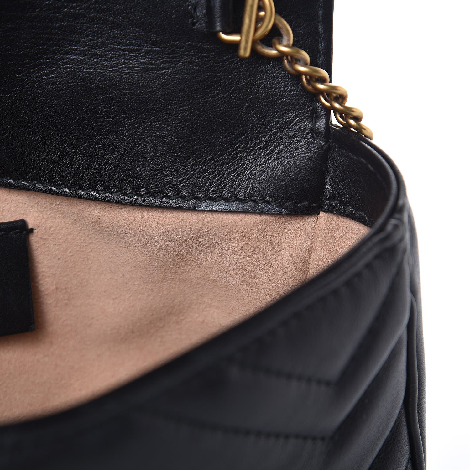 Gucci Calfskin Matelasse Super Mini GG Marmont Shoulder Bag Black 8 of 11