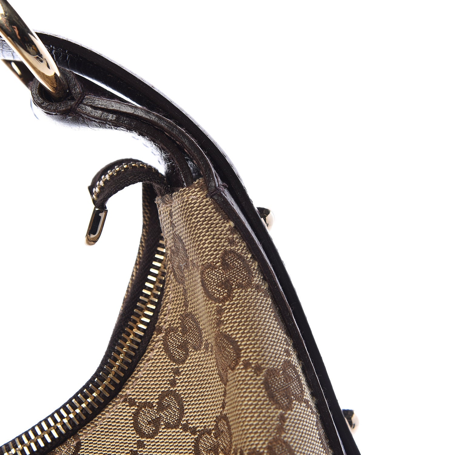 Gucci Monogram Medium Horsebit Chain Hobo Dark Brown 13 of 14