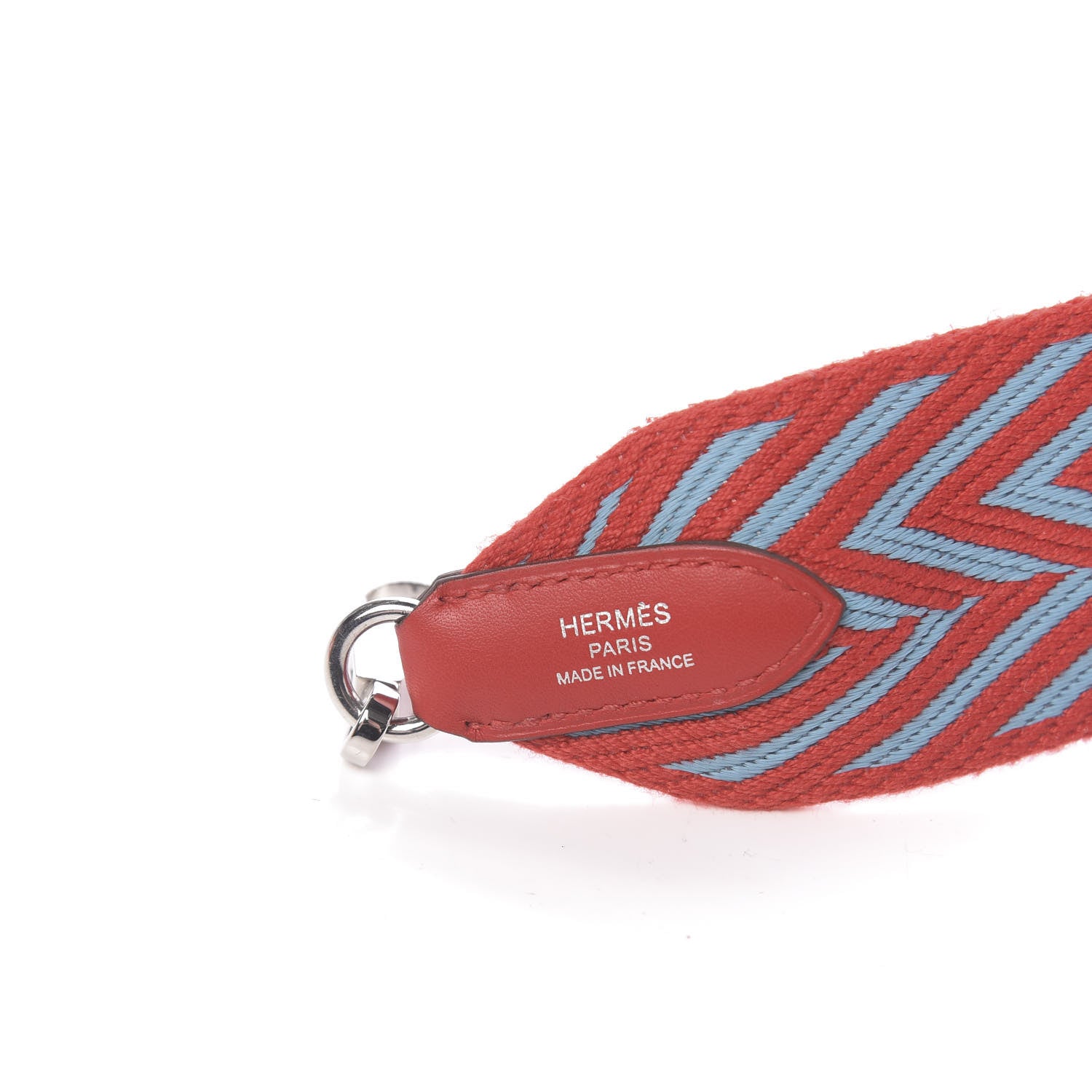 Hermes Toile Swift 50mm Sangle ZigZag Shoulder Strap Rouge De Coeur Bleu Du Nord 4 of 6