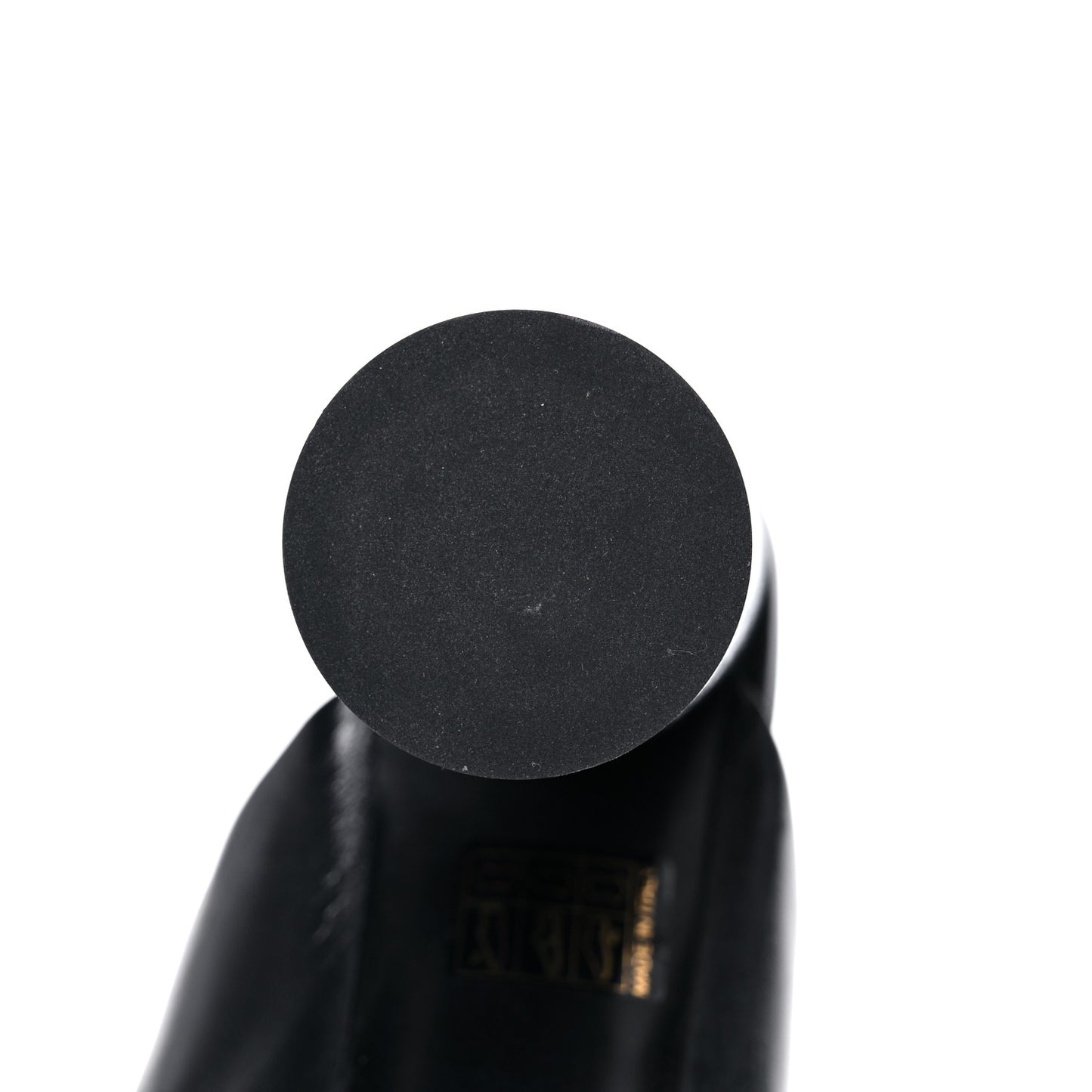 Shiny Sheepskin Oval 90mm Mule Pump 39 Black White