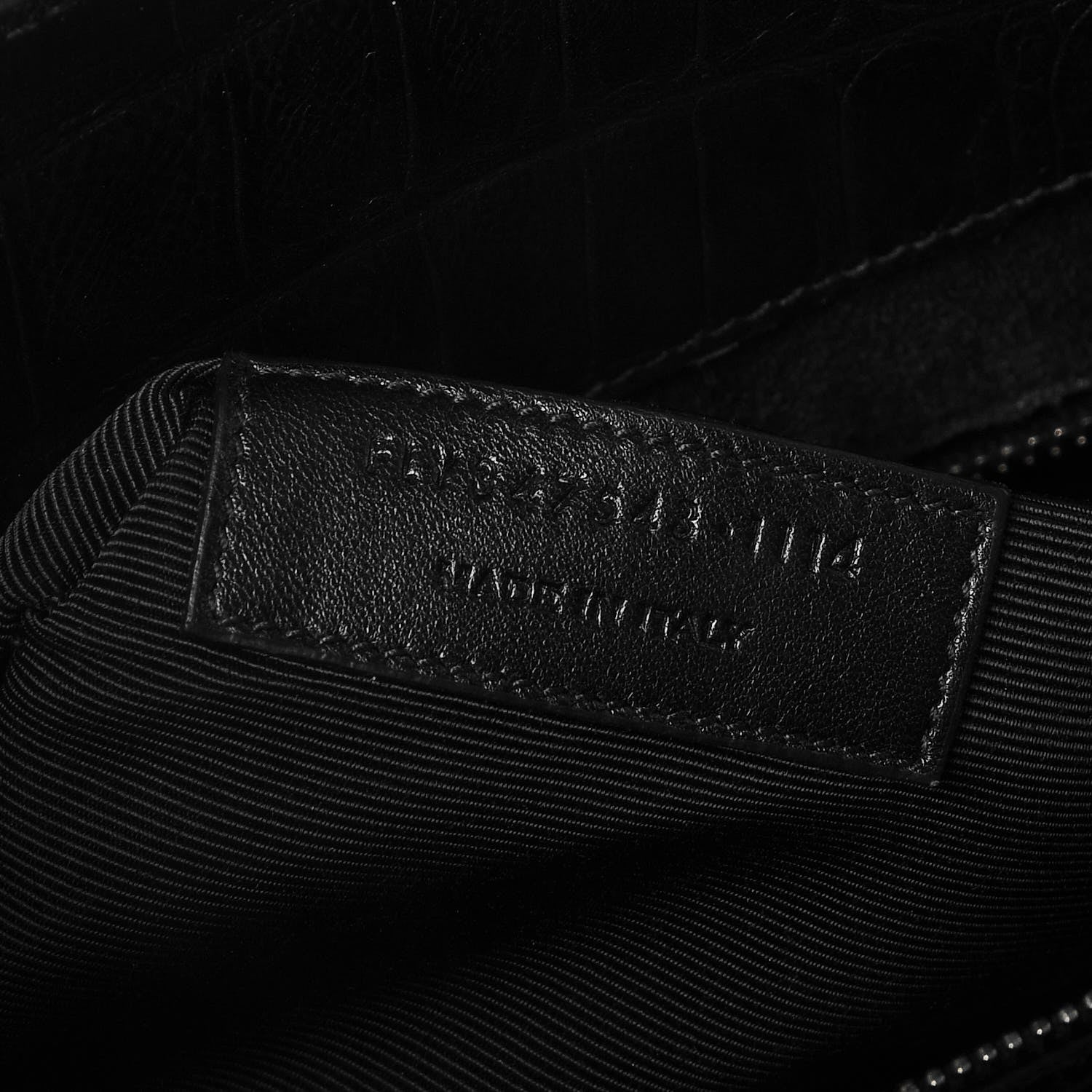 Saint Laurent Calfskin Crocodile Embossed Large Sac De Jour Carryall Black 7 of 7