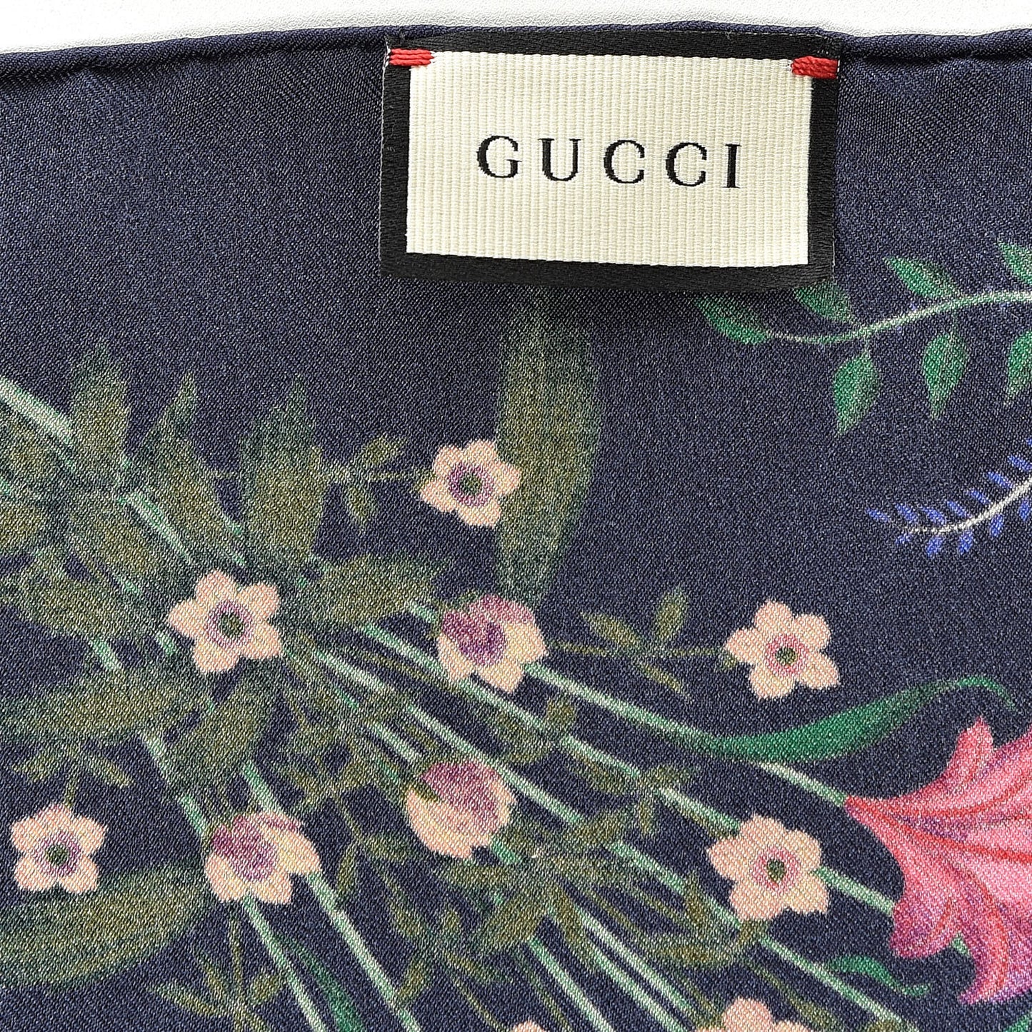 Silk Twill Nuovoflora Square Handkerchief Midnight Blue Blue