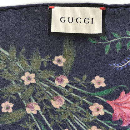Gucci Silk Twill Nuovoflora Square Handkerchief Midnight Blue Blue 6 of 6