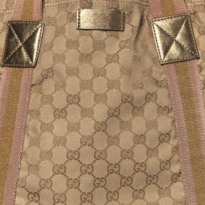 Gucci GG Monogram Medium Web Handle Vertical Tote Pink Gold 8 of 16