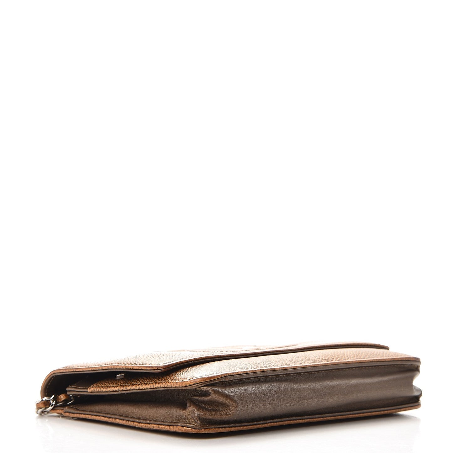 Metallic Caviar Timeless CC Wallet on Chain WOC Bronze