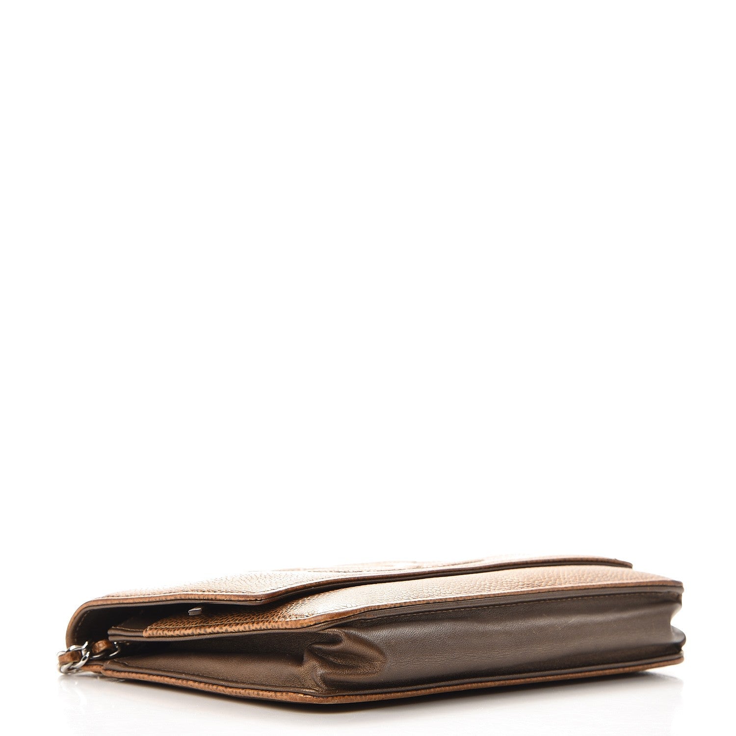 Chanel Metallic Caviar Timeless CC Wallet on Chain WOC Bronze 4 of 15