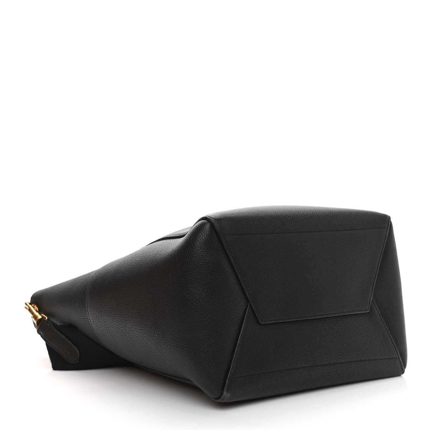 Soft Grained Calfskin Sangle Bucket Bag Black