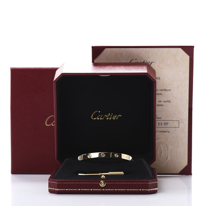 Cartier 18K Yellow Gold 4 Diamond LOVE Bracelet 18 7 of 7