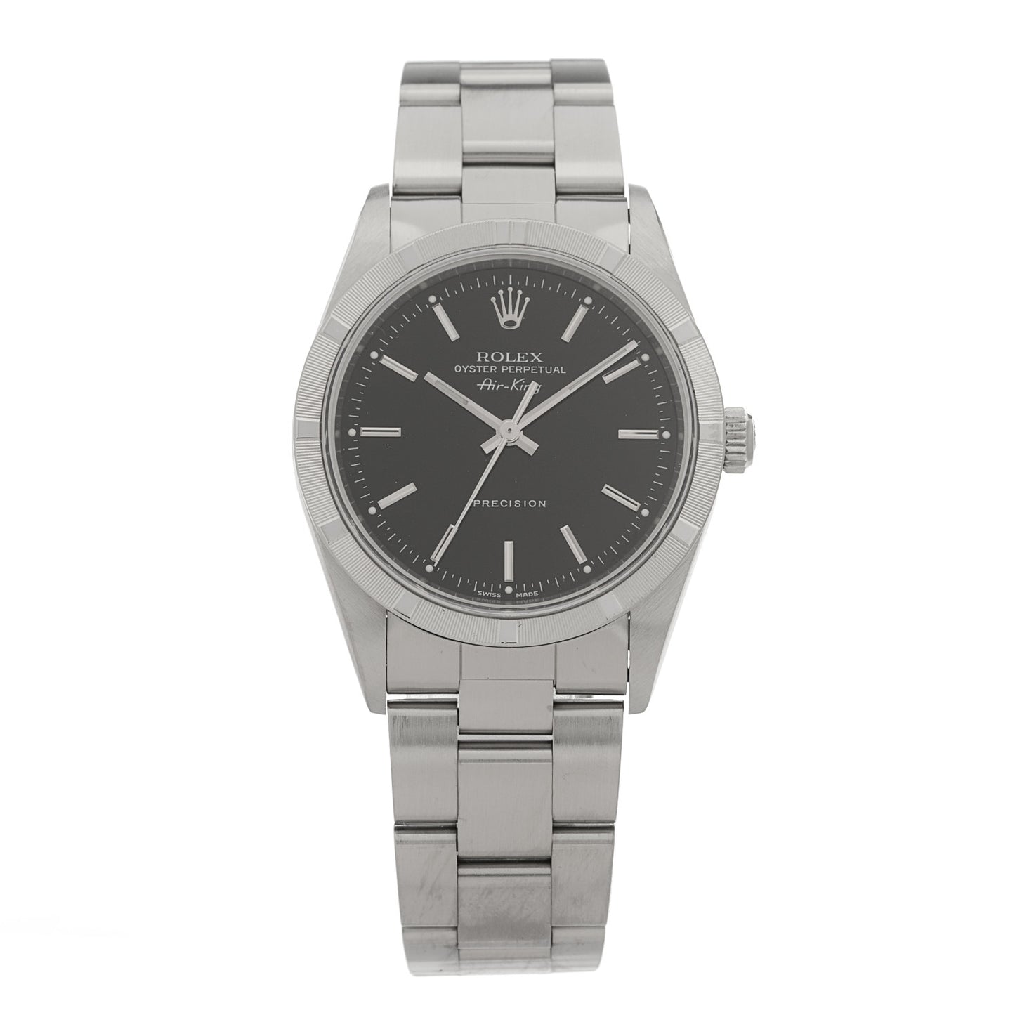 Stainless Steel 34mm Oyster Perpetual Air-King Precision Watch Black 14010
