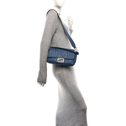 Fendi Nappa FF 1974 Embossed Baguette Mirto 2 of 10