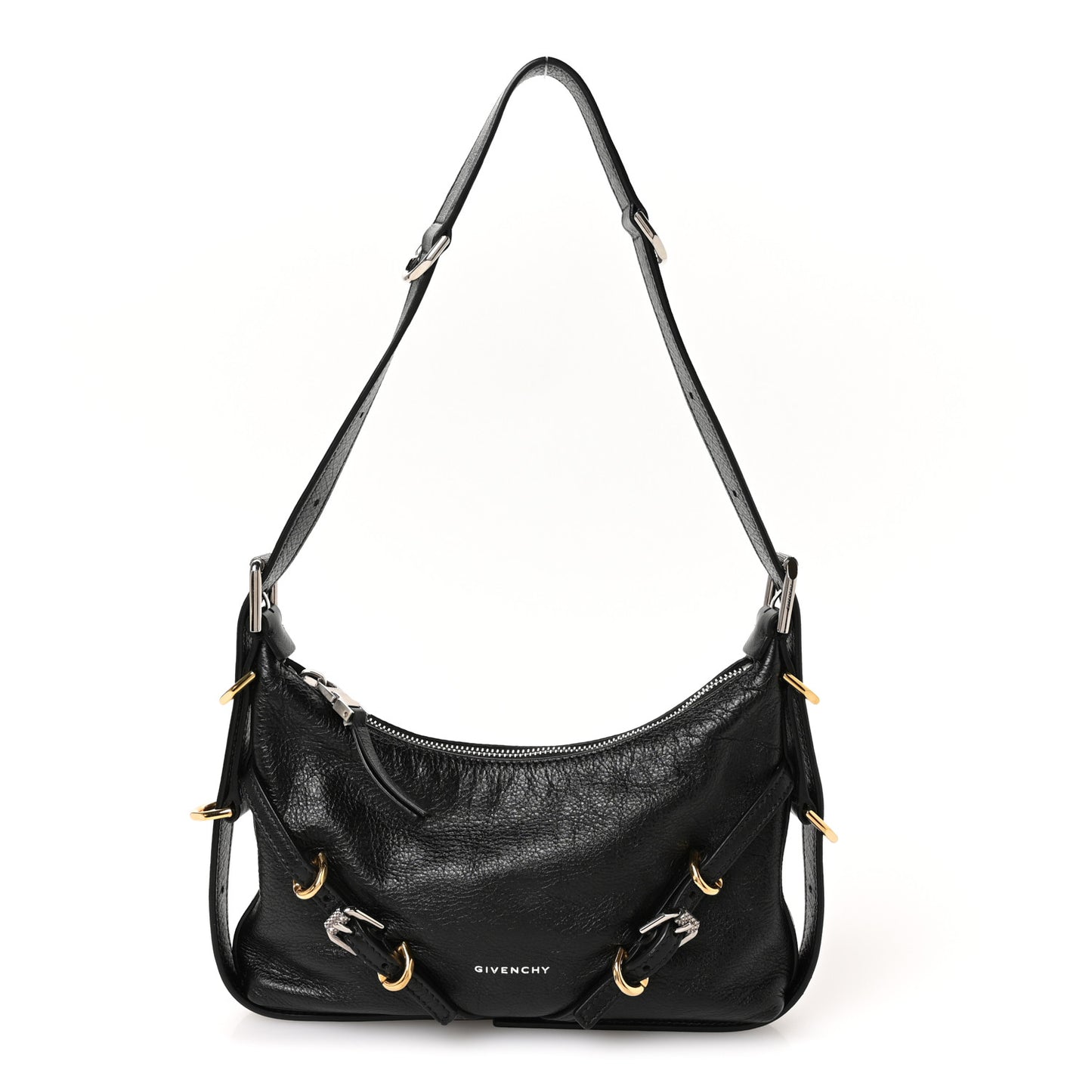 Tumbled Calfskin Mini Voyou Boyfriend Party Bag Black