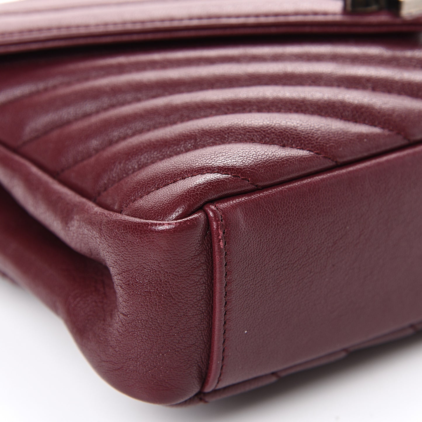 Sheepskin Matelasse Chevron Monogram Medium College Bag Rouge Legion