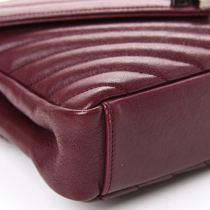 Saint Laurent Sheepskin Matelasse Chevron Monogram Medium College Bag Rouge Legion 11 of 16
