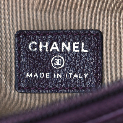 Chanel Goatskin Camellia Embossed Cosmetic Case Purple 6 of 9