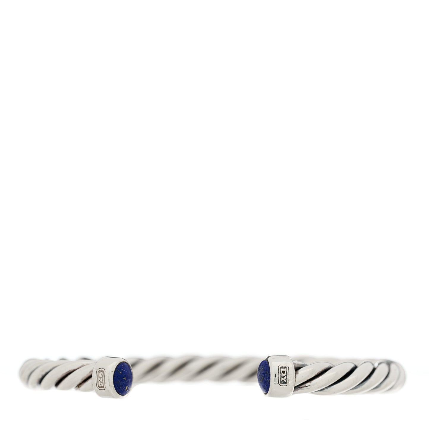 Sterling Silver Lapis Lazuli Cable Classic Cuff Bracelet