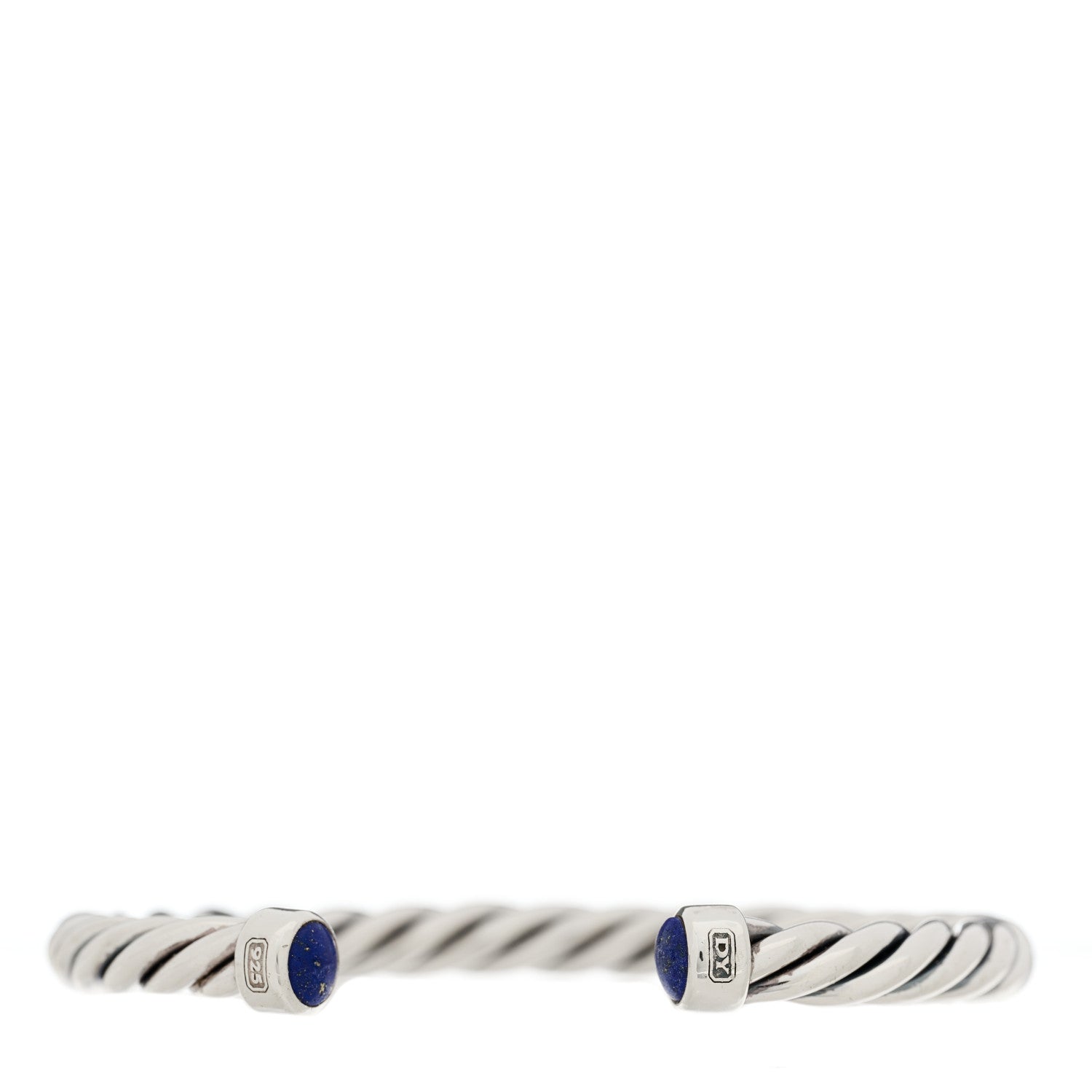 David Yurman Sterling Silver Lapis Lazuli Cable Classic Cuff Bracelet 1 of 3