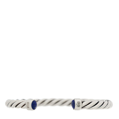 David Yurman Sterling Silver Lapis Lazuli Cable Classic Cuff Bracelet 1 of 3