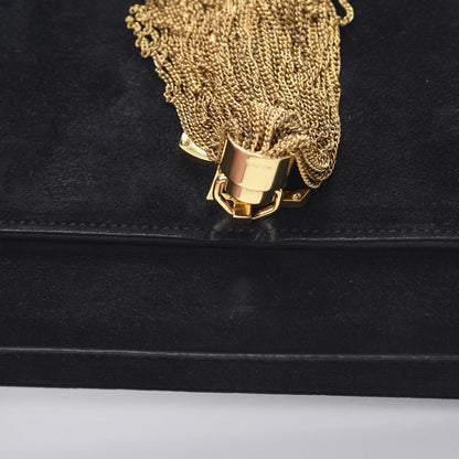 Saint Laurent Suede Classic Monogram Cassandre Tassel Clutch Dark Brown 12 of 12