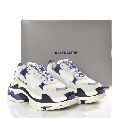 Balenciaga Mesh Nubuck Womens Triple S Sneakers 36 White Bleu Violet 10 of 10