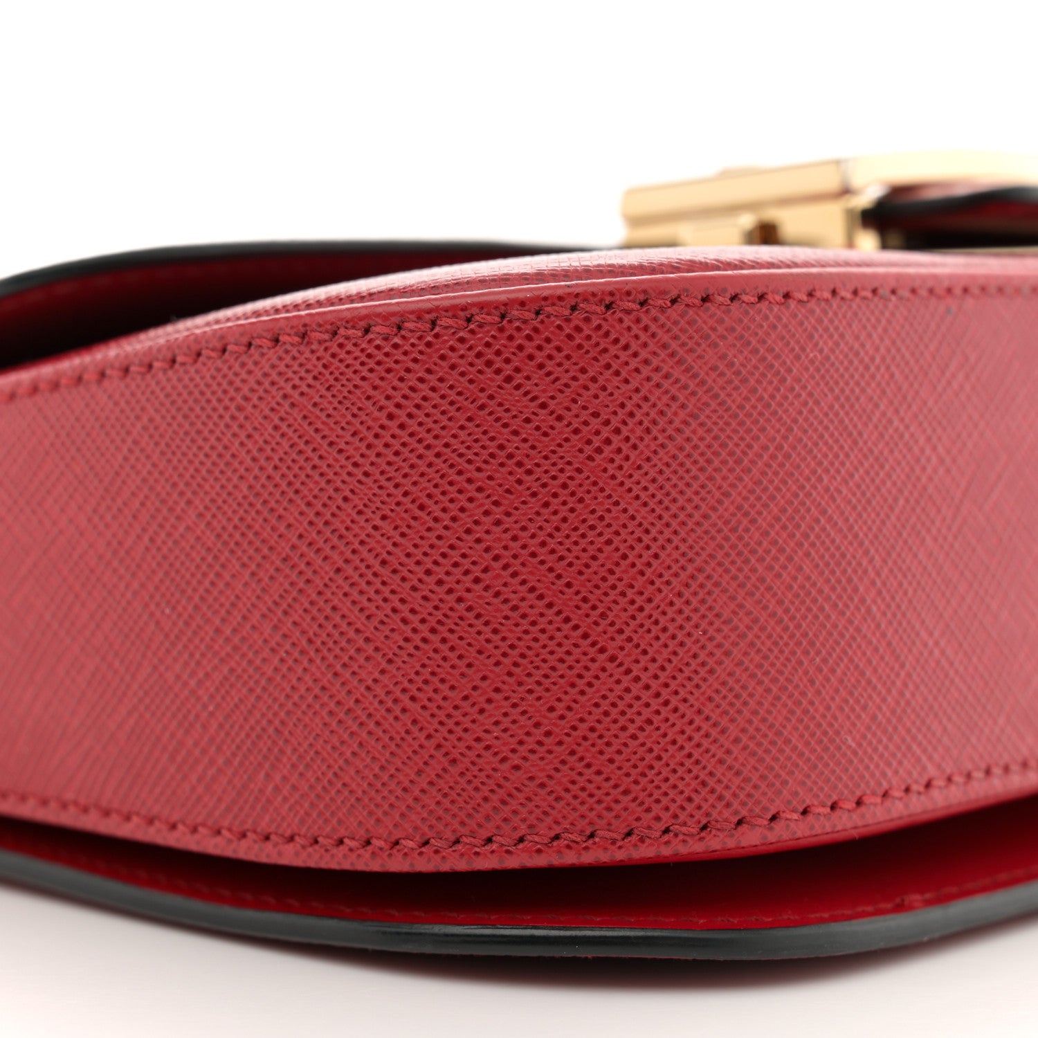 Prada Saffiano Lux Embleme Flap Shoulder Bag Fuoco 8 of 12