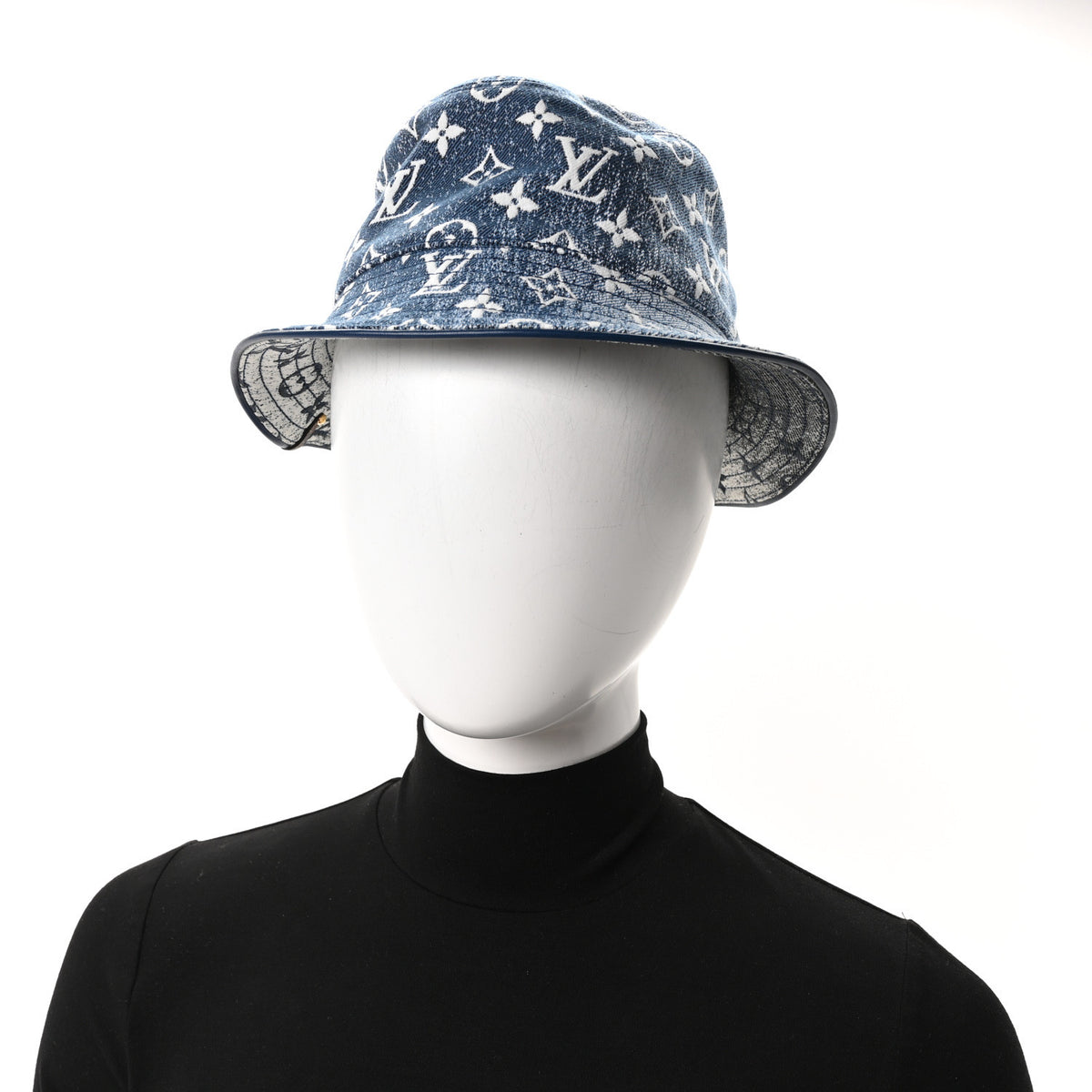 Louis Vuitton Monogram Denim Jacquard LV Remix Bucket Hat M Blue 2 of 9