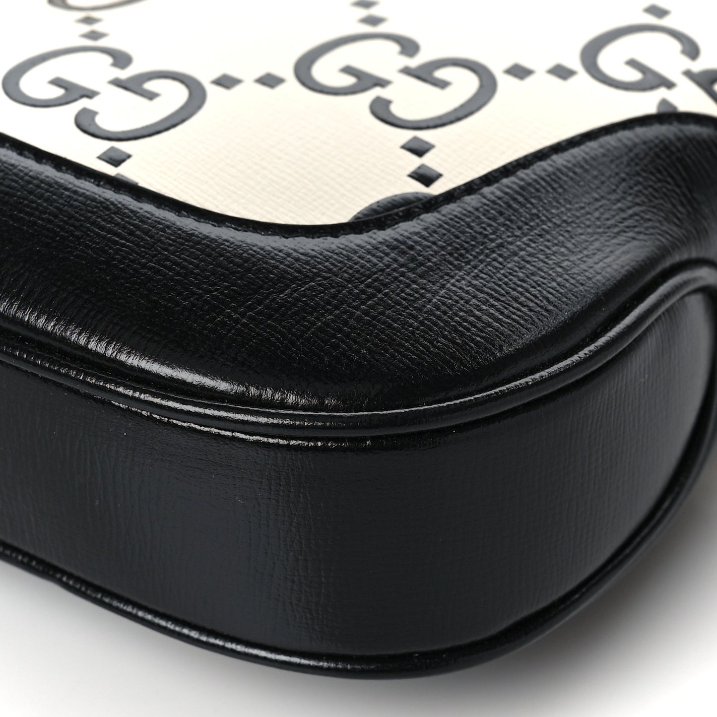 Azalea Calfskin GG Monogram Bi-Color Debossed Small Jackie 1961 Hobo Mystic White Black