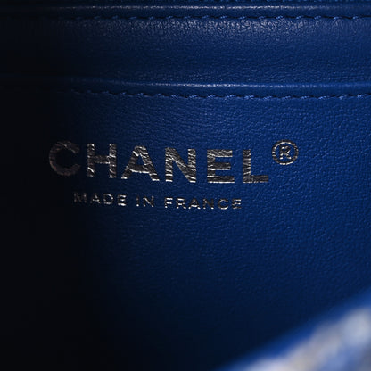 Chanel Tweed Quilted Mini Rectangular Flap Blue White 6 of 10
