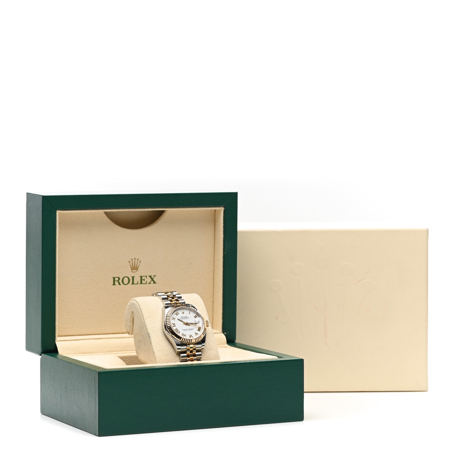 Rolex Stainless Steel 18K Yellow Gold 31mm Oyster Perpetual Datejust Watch White Roman 178273 5 of 5