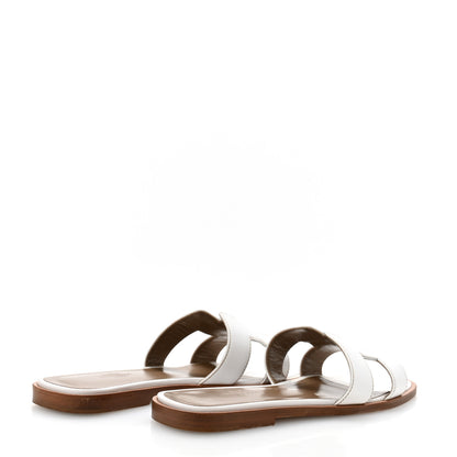 Hermes Box Calfskin Oran Sandals 35 White 5 of 11