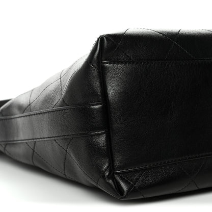 Chanel Shiny Calfskin Quilted Hobo Black 9 of 11
