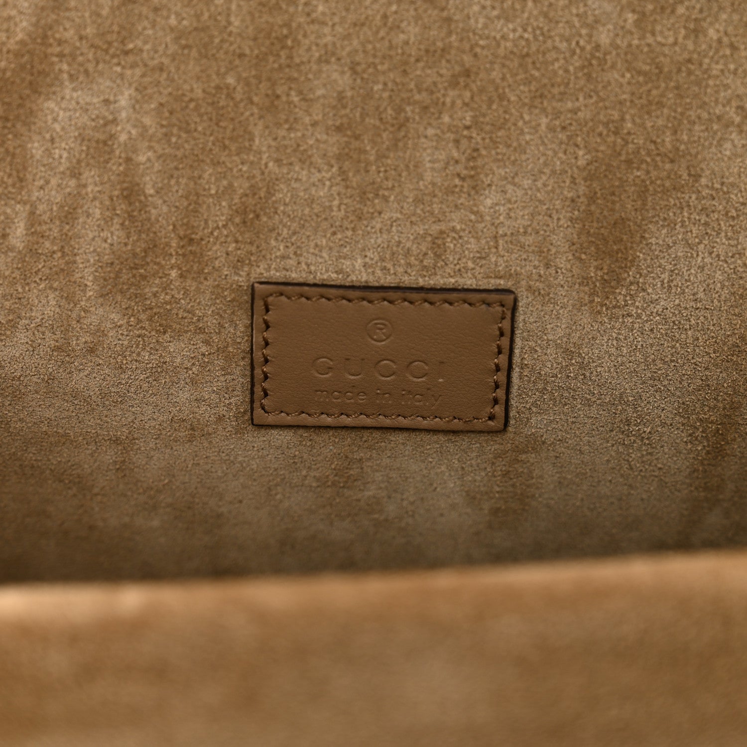 Gucci GG Supreme Monogram Suede Crystal Small Dionysus Shoulder Bag Beige Ebony Taupe 7 of 9