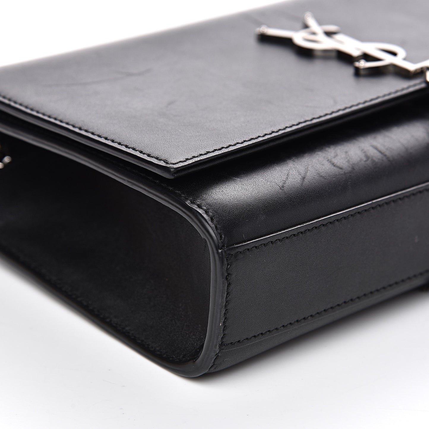 Smooth Calfskin Medium Classic Monogram Kate Tassel Satchel Black