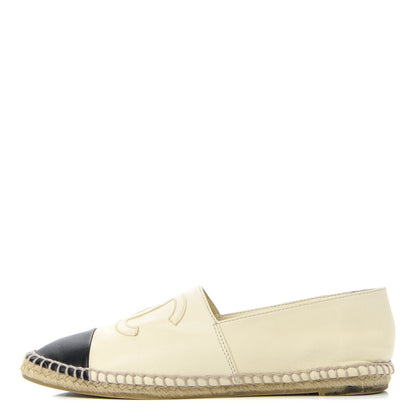 Chanel Lambskin CC Espadrilles 36 White Black 1 of 10