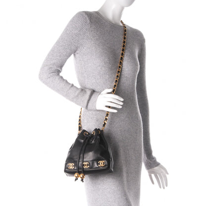 Chanel Lambskin CC Drawstring Shoulder Bag Black 2 of 9