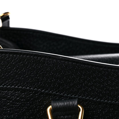 Gucci Textured Dollar Calfskin Web Medium Diana Tote Bag Black Dusty Grey 9 of 10